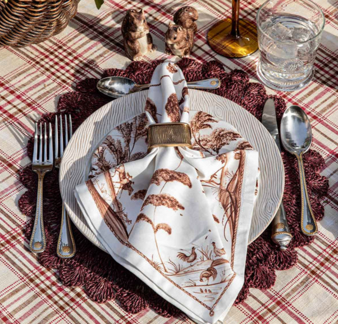 Country Estate Harvest Napkins in Sepia - Set of 4