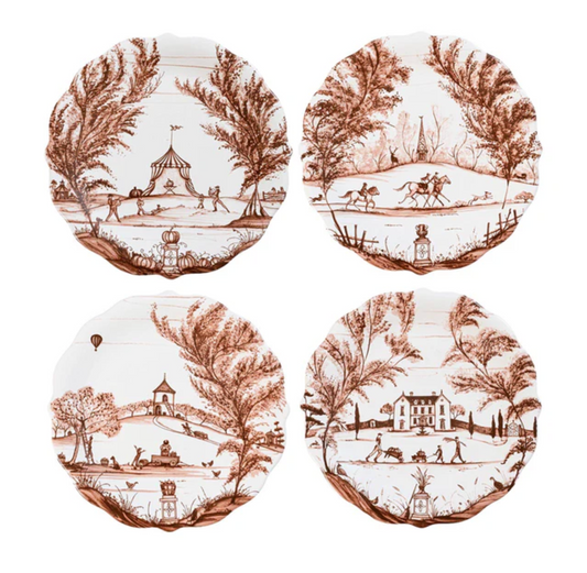 Juliska Country Estate Harvest Sepia Party Plates (Assort. Set of 4)