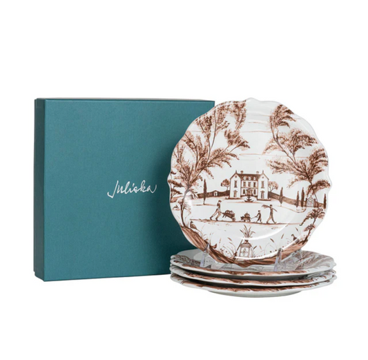 Juliska Country Estate Harvest Sepia Party Plates (Assort. Set of 4)