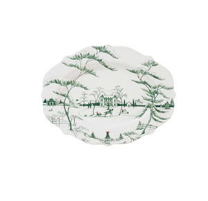 Country Estate Winter Frolic 20" Serving Platter in Evergreen