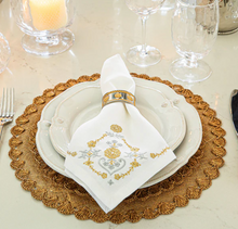 Load image into Gallery viewer, Heidi Metallic Embroidered Napkin in Gold and Silver - Set of 4