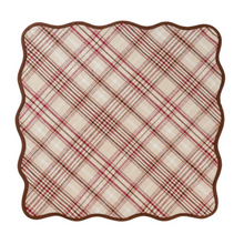 Load image into Gallery viewer, Harvest Tartan Placemat Mulberry &amp; Brown - Set of 4