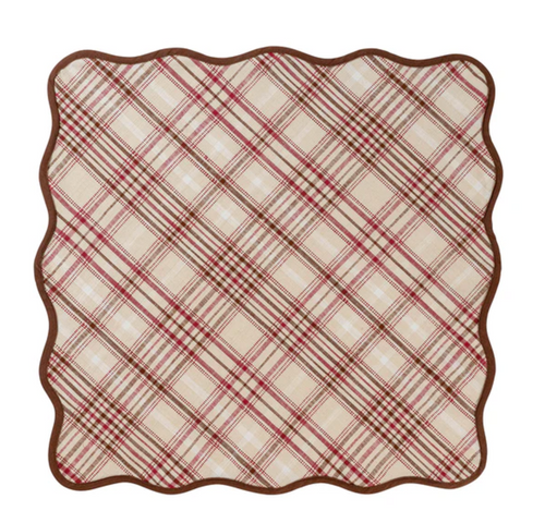 Harvest Tartan Placemat Mulberry & Brown - Set of 4