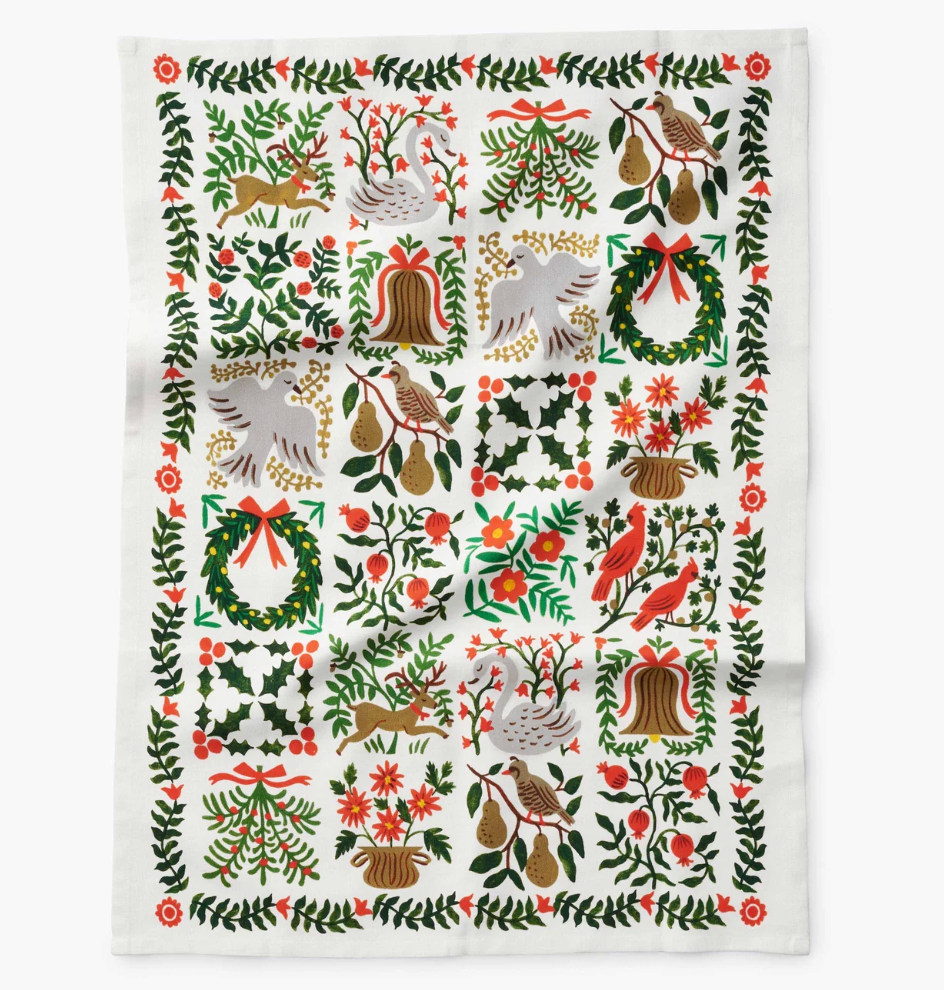 Rifle Paper Co. Christmastide Holiday Tea Towel