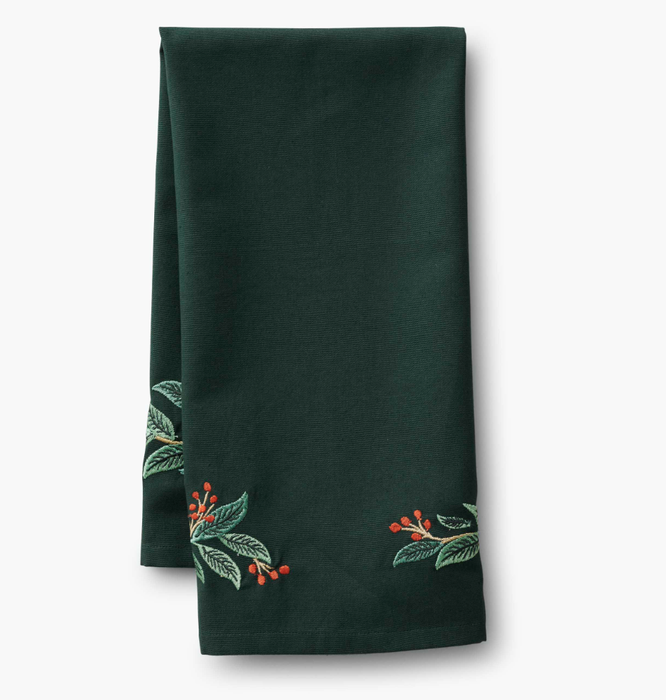 Rifle Paper Co. Willowberry Embroidered Tea Towel