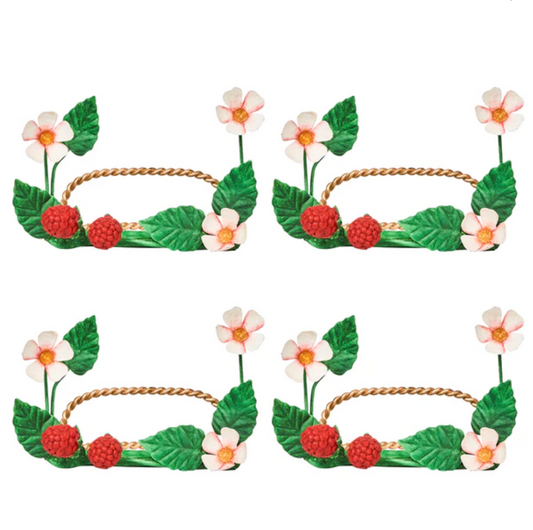 Meadow Walk Raspberries Place Card Holder Set of 4 - Juliska