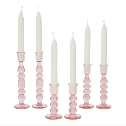 Juliska Provence Glass Blush Candlestick in Blush (Set of 2)