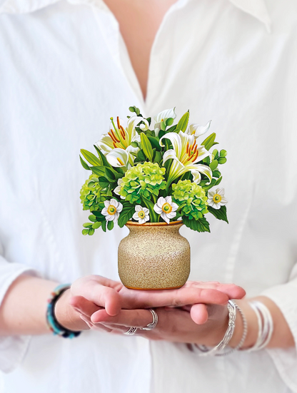 FreshCut Paper Ivory & Sage Pop Up Bouquet