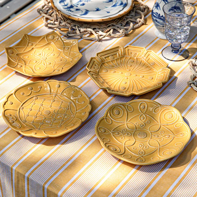 Jardins du Monde Daffodil Dessert/Salad Plate Assorted Set of 4 - Juliska