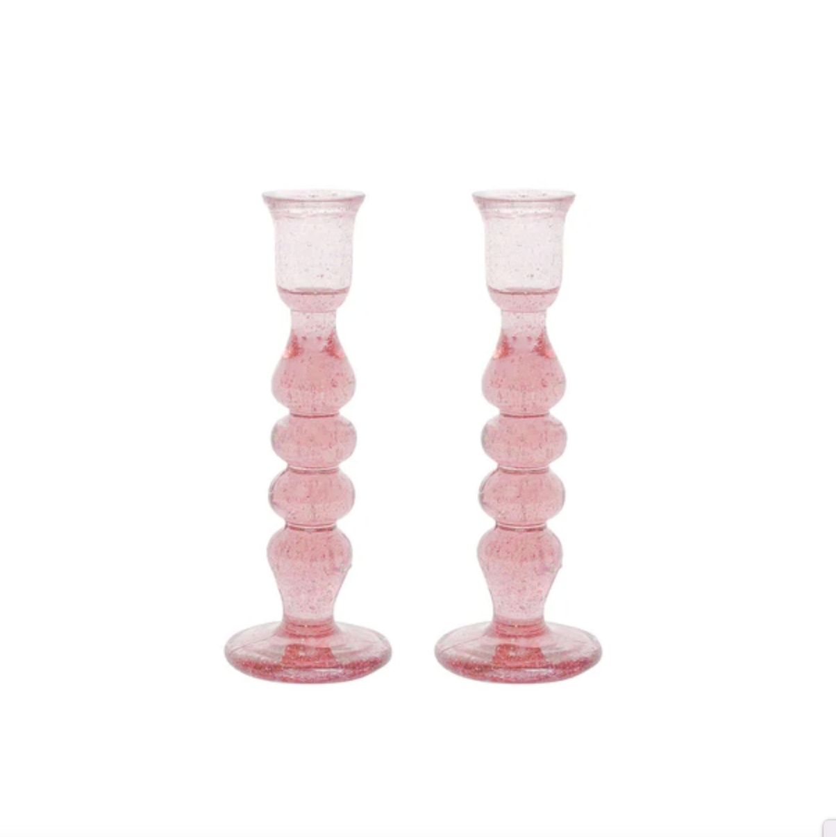 Juliska Provence Glass Blush Candlestick in Blush (Set of 2)