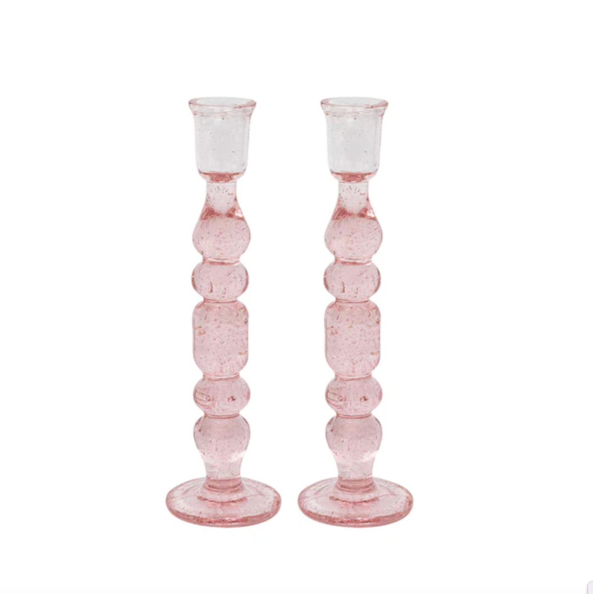 Juliska Provence Glass Blush Candlestick in Blush (Set of 2)