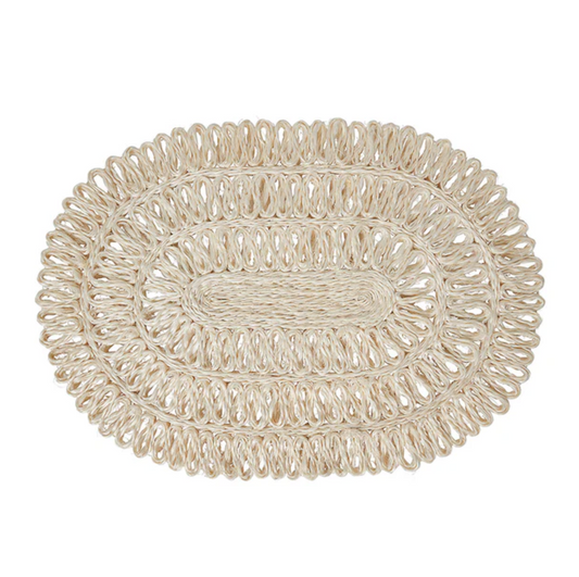 SET/4 Straw Loop Oval Placemat, Set of 4 | Juliska