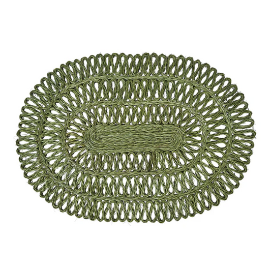 SET/4 Straw Loop Oval Placemat, Set of 4 | Juliska