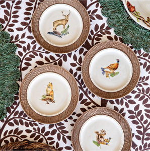 Forest Walk Animal Cocktail Plates, Assorted Set of 4 - Juliska