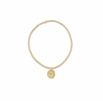 enewton Classic Gold 2mm Bead Bracelet Inspire Love Small Gold Charm