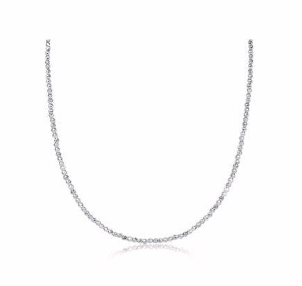 enewton 17" Choker Bright Silver Faceted Hematite 2mm Bead