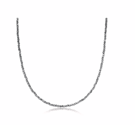 enewton 17" Choker Silver Faceted Hematite 2mm Bead