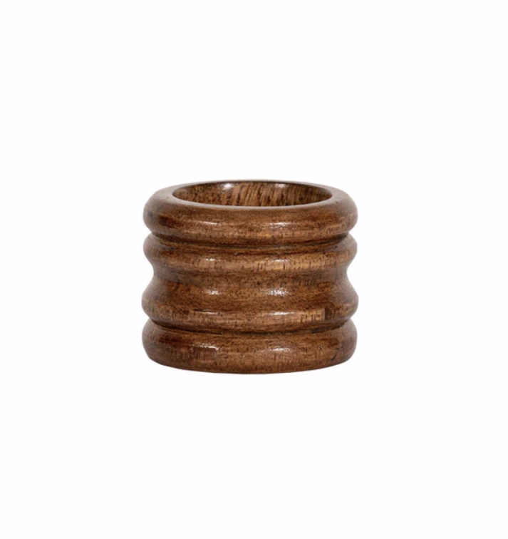 Juliska Bilbao Wood Napkin Rings, Set of 4