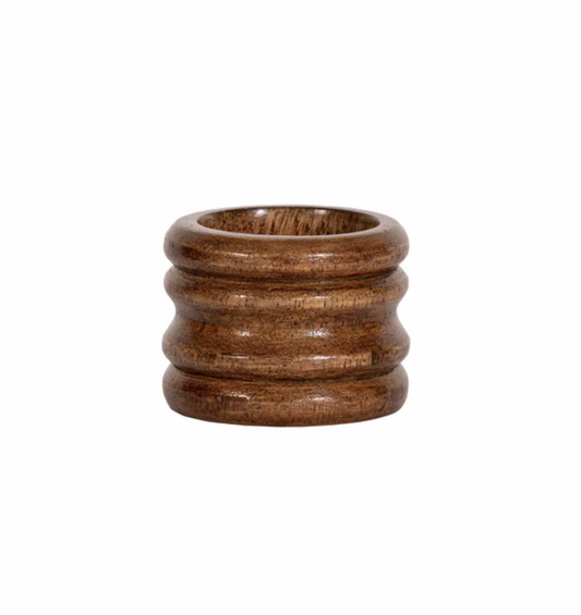 Juliska Bilbao Wood Napkin Rings, Set of 4