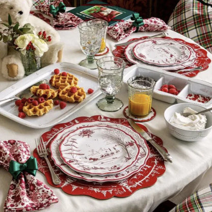 Juliska Country Estate Winter Frolic Ruby MELAMINE Salad Plates (Set of 4)