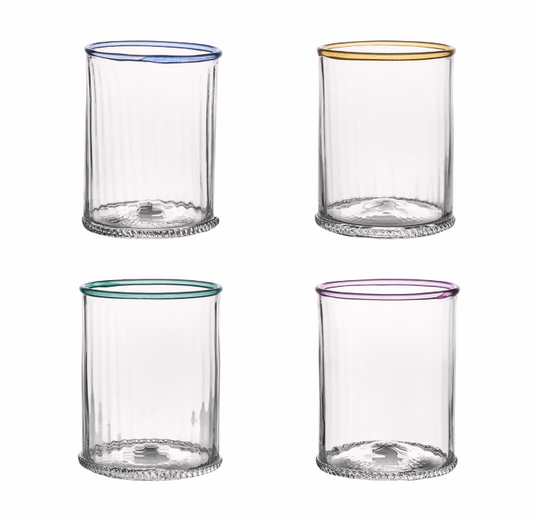 Juliska Nell Glass Double Old Fashioned (Assort. Set of 4)