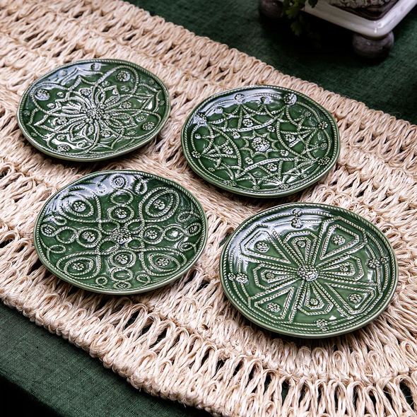 Juliska Jardins Du Monde Basil Side/Cocktail Plates (Assort. Set of 4)