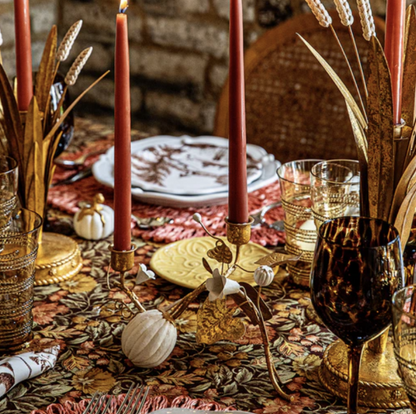 Juliska Forest Walk Gold Pumpkin & Vine Candlestick Holder