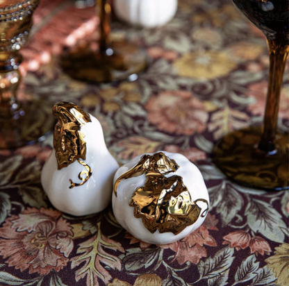 Juliska Forest Walk Gold Pumpkin Salt & Pepper Shakers