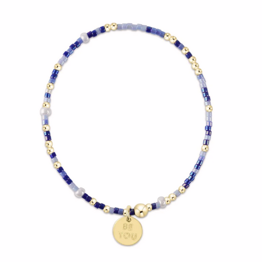 EGIRL Hope Unwritten Bracelet Is a Smurf's Butt Blue "Be You" Small Gold Disc