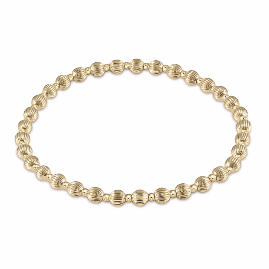 enewton Dignity Grateful Pattern 4mm Bead Bracelet Gold