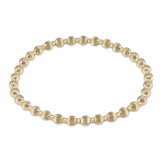 enewton Dignity Grateful Pattern 4mm Bead Bracelet Gold