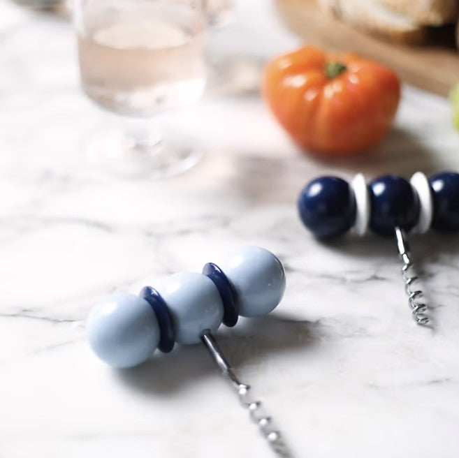 Pale Denim & Navy Bobbin Corkscrew