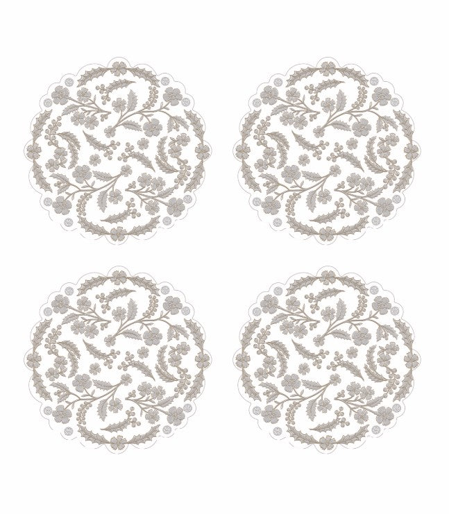 Juliska Berry & Thread Thistle Whitewash Cocktail Plates (Set of 4)