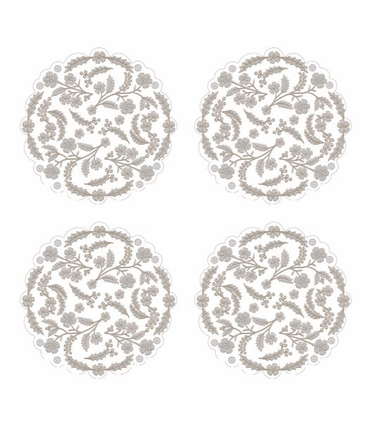 Juliska Berry & Thread Thistle Whitewash Cocktail Plates (Set of 4)