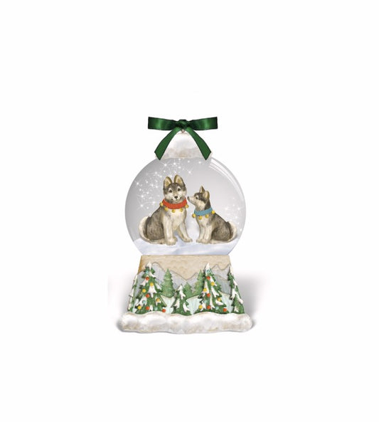 Juliska Berry & Thread North Pole Husky Snow Globe Place Card Holder