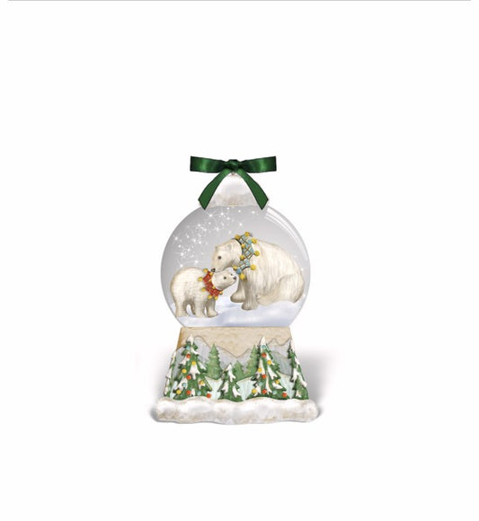 Juliska Berry & Thread North Pole Polar Bear Snow Globe Place Card Holder