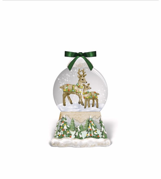 Juliska Berry & Thread North Pole Reindeer Snow Globe Place Card Holder