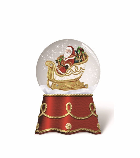 Juliska Berry & Thread North Pole Santa in Sleigh Snow Globe