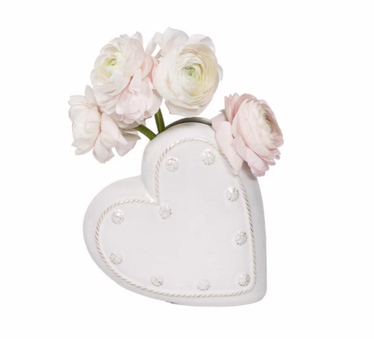 Juliska Berry & Thread Whitewash 6" Heart Vase