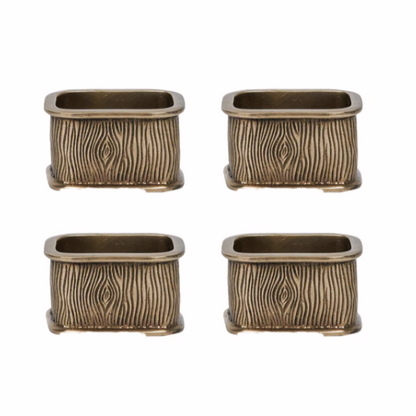 Juliska Blenheim Oak Metal Napkin Rings (Set of 4)