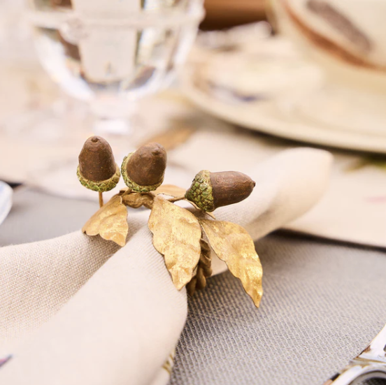 Juliska Forest Walk Multicolor Acorn Napkin Rings (Set of 4)