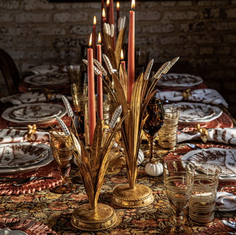 Juliska Forest Walk Gold Wheat Candlestick Holder