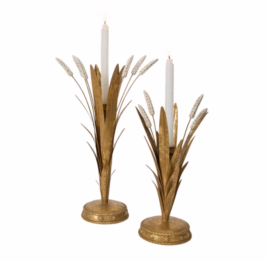 Juliska Forest Walk Gold Wheat Candlestick Holder