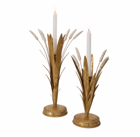 Juliska Forest Walk Gold Wheat Candlestick Holder