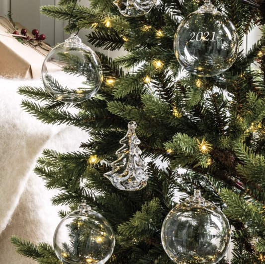 Simon Pearce Vermont Evergreen Ornament, Gift Boxed