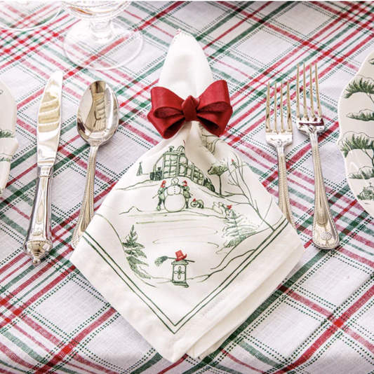 Juliska Country Estate Winter Frolic Evergreen Napkins, Set of 4
