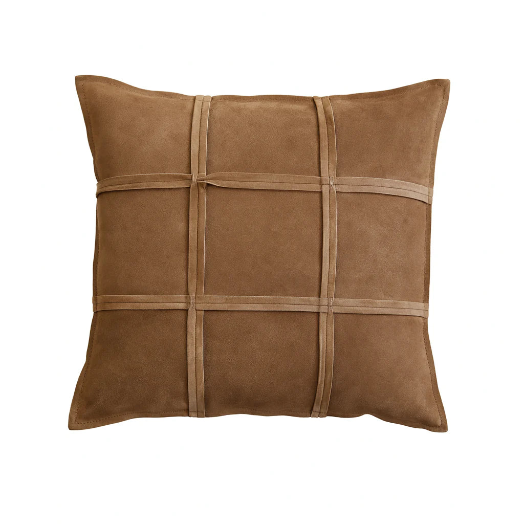 Sonia Brown Suede 22x22 Pillow
