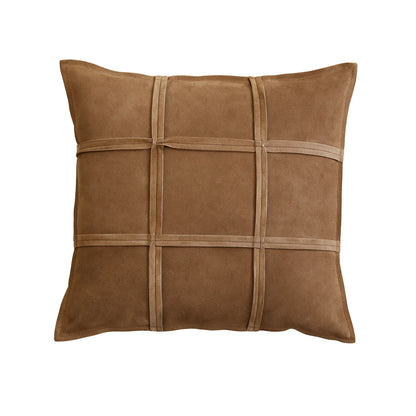 Sonia Brown Suede 22x22 Pillow