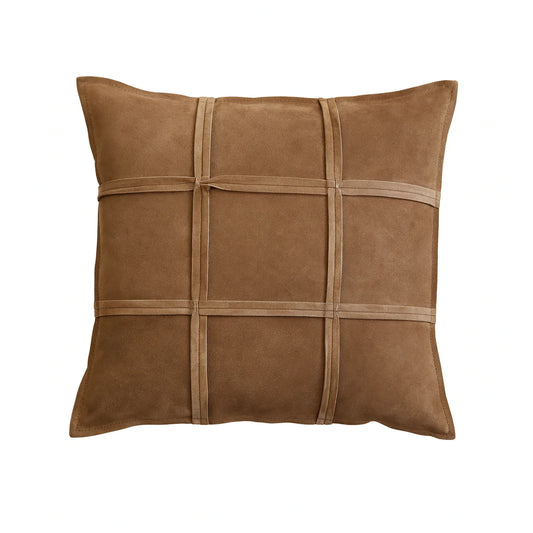 Sonia Brown Suede 22x22 Pillow