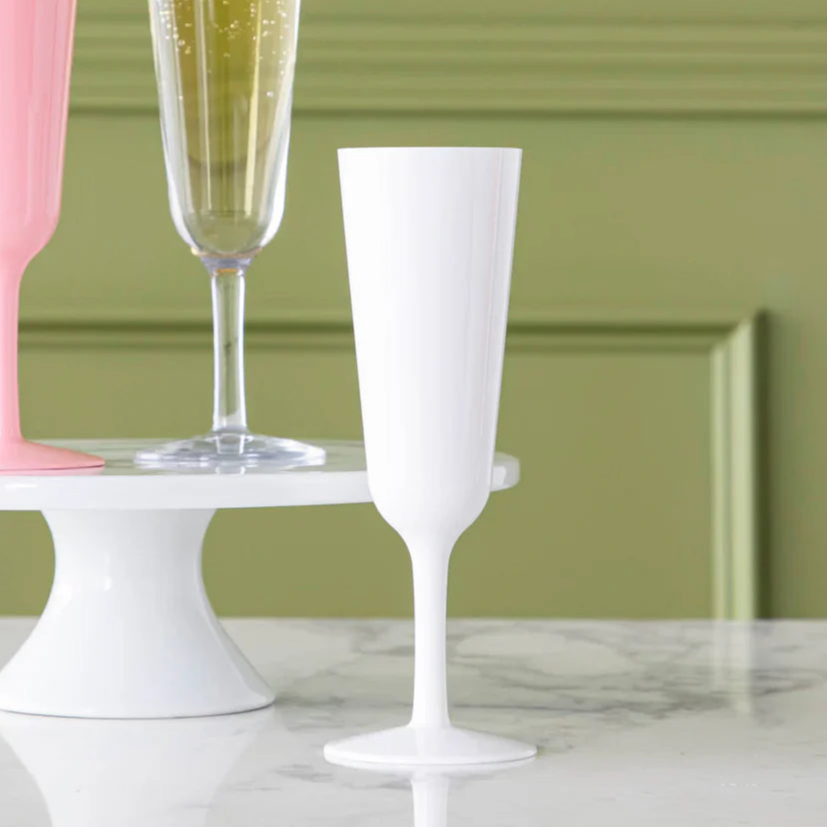 Acrylic White Champagne Flute